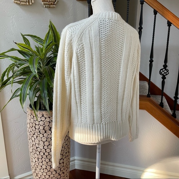 Anthropology Elsamanda Wool & Alpaca Fringed Sweater Italian Made NWT Size: L - Picture 4 of 7